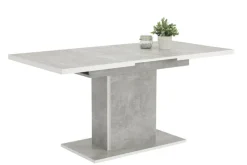 QUARTIER Esstisch ALICE T 120-160 x 80 cm betongrau