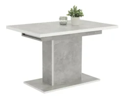 QUARTIER Esstisch ALICE T 120-160 x 80 cm betongrau