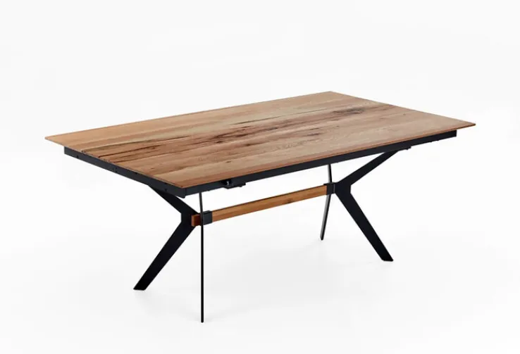 Esstisch BORNEO 180 (280) x 100 cm Balkeneiche Natur massiv