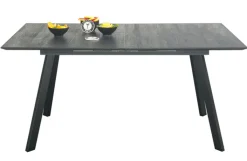 Esstisch CHICAGO 160/210 x 90 cm Flamed Wood Black