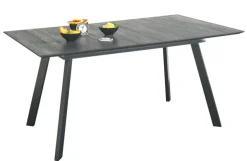 Esstisch CHICAGO 160/210 x 90 cm Flamed Wood Black