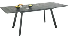 Esstisch CHICAGO 160/210 x 90 cm Flamed Wood Black