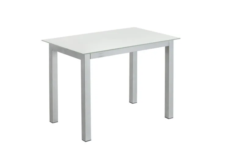 Esstisch DASH 130-190 x 80 cm Glasplatte weiß