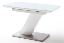 QUARTIER Esstisch HOLLY 140 x 80 cm Hochglanz weiß lackiert