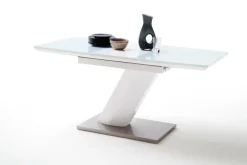 QUARTIER Esstisch HOLLY 140 x 80 cm Hochglanz weiß lackiert