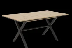 Esstisch KARINA 160 (200) x 90 cm Artisan-Eiche-Dekor braun/schwarz