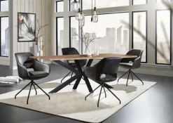 QUARTIER Esstisch LORENZO 180 x 90 cm Akazie Massivholz/schwarz