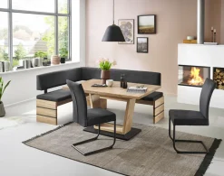 Esstisch MARIE 140(180) x 90 cm braun/schwarz