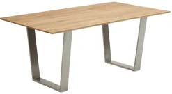 Esstisch OAK EDITION Chraktereiche massiv 180 x 76 x 90 cm Silberfarbig