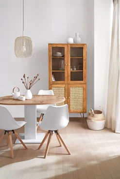 QUARTIER Esstisch TAPAS Ø 90-130 x 90 cm braun/weiß