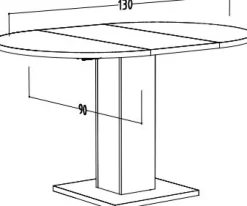 QUARTIER Esstisch TAPAS Ø 90-130 x 90 cm braun/weiß