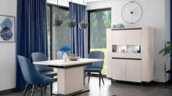 QUARTIER Esstisch VODOL 160-200x75 cm Sand/Schwarz