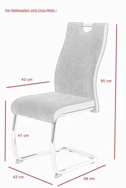 QUARTIER Esszimmerstuhl ALINA 2er Set anthrazit