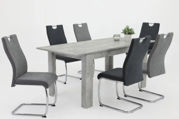 QUARTIER Esszimmerstuhl ALINA 2er Set anthrazit