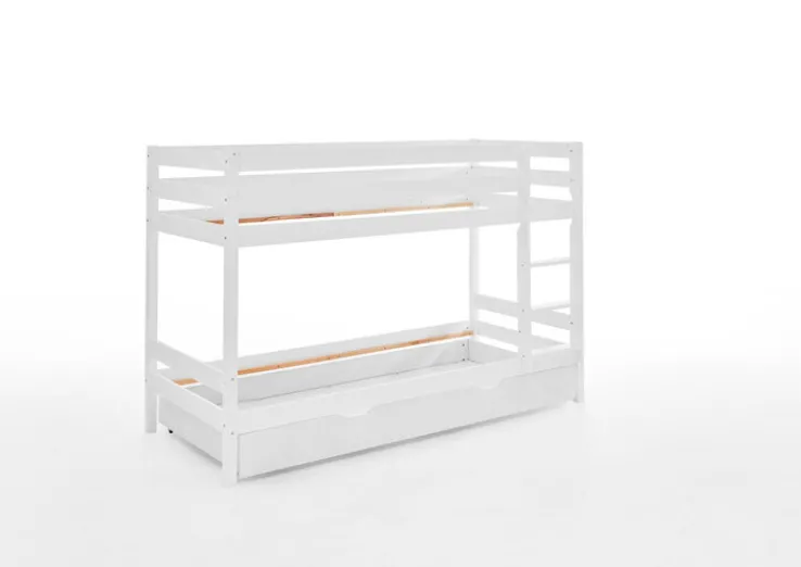 Kinder Etagenbett 90 x 200 cm Buche Massiv weiß