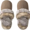 Felloptik-Hausschuhe FLUFFY-Größe 39 - 41 greige/taupe