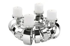 FINK Adventskranz ANELLO 40 cm Metall vernickelt silberfarbig