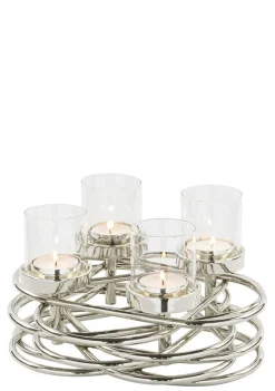 Fink Deko-Kranz DUPLEX 35 cm Metall vernickelt