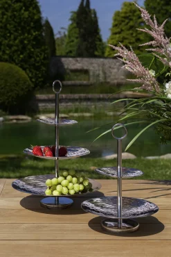 Fink Etagere TOBAGO 2stöckig silberfarbig