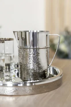 Fink Tablett NASSAU silberfarbig gehämmert