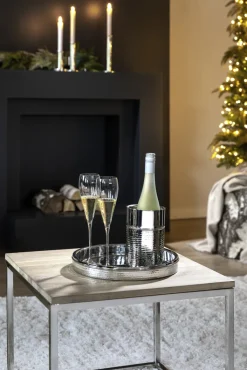 Fink Tablett NASSAU silberfarbig gehämmert