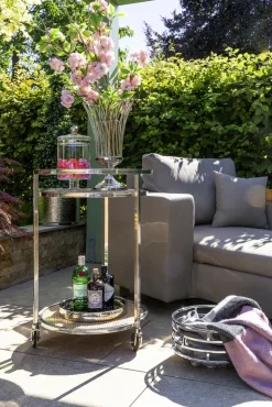 Fink Tablett NASSAU silberfarbig gehämmert