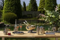 Fink Tablett NASSAU silberfarbig gehämmert