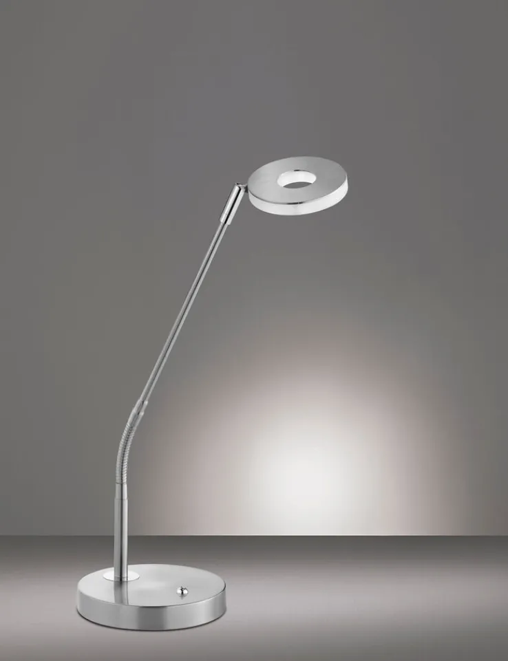 FISCHER & HONSEL CCT LED Tischlampe DENT nickelfarbig