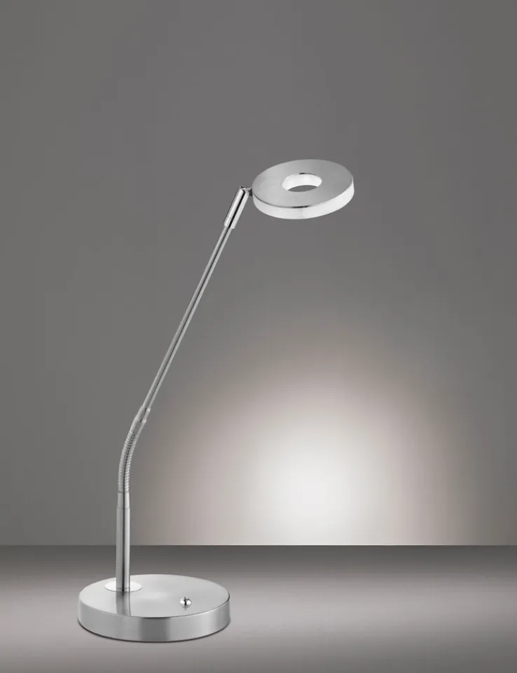 FISCHER & HONSEL CCT LED Tischlampe DENT nickelfarbig