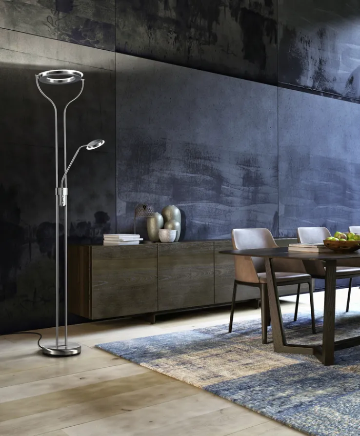 FISCHER & HONSEL Deckenfluter DAVOS, Metall, 36 x 180 cm , matt Alu-/Nickelfarbig