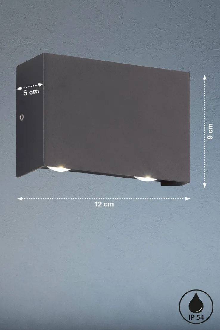 FISCHER & HONSEL LED Außenwandleuchte NAIROBI 12 x 5 cm schwarz