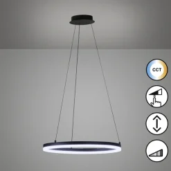 FISCHER & HONSEL LED Pendelleuchte SIRKO 60 cm sandschwarz