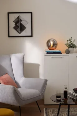 FISCHER & HONSEL Retrofit Tischlampe DINI 25 cm Rauchglas