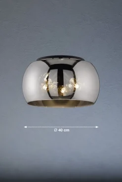 FISCHER & HONSEL Retrofit Deckenlampe DIMA 40 cm sandschwarz /rauchfarbig