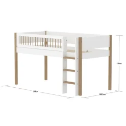 Kinder FLEXA Spielbett NOR 90 x 200 cm weiß/ braun