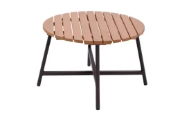 Garden FLAIR Garten-Beistelltisch SUSI 56 cm grau /Teakholz