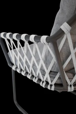 Garden FLAIR Gartenstuhl RIKA 2er Set anthrazit /Rope grau