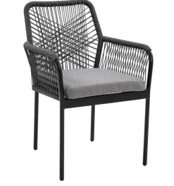 Garden FLAIR Gartenstuhl OLAF I schwarz /Rope anthrazit