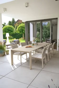 Garden FLAIR Gartentisch ROEN 257-295 x 100 cm taupe