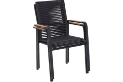 Garden FLAIR Stapelstuhl Garten LEIF schwarz /Rope