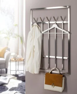 Garderobe 60 x 100 cm silberfarbig
