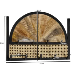 Garderobenpaneel 53 x 40 cm Mango/Wiener Geflecht
