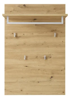 Garderobenpaneel 78 x 117 x 30 cm braun/silberfarbig