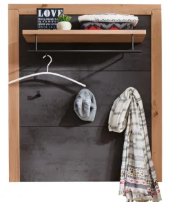 Garderobenpaneel 93 x 108 x 28cm Holznachbildung balkeneiche