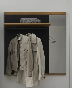 Garderobenpaneel BOGOTA 110 x 111 cm Wildeiche massiv/anthrazit