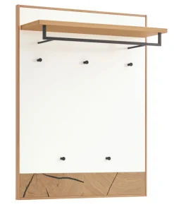 Garderobenpaneel KASTINA 83 x 109 cm Eiche Bianco/ Lack weiß