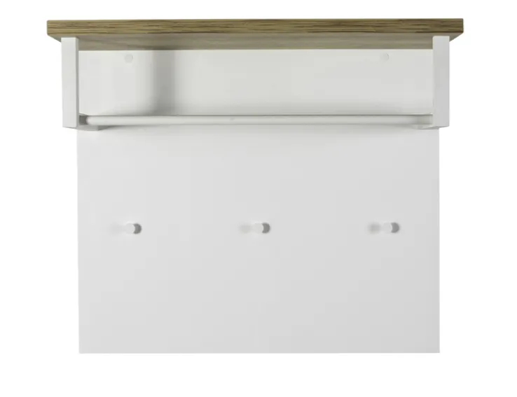 Garderobenpaneel MUNDI 83 x 71 cm Weiß Hochglanz/Eiche-Riviera-Dekor