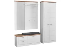 Garderobenpaneel RECESS weiß/braun 125 x 134 cm