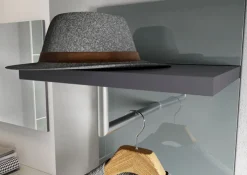 Garderobenpaneel SIRIANO 39 x 190 cm silbergrau/ anthrazit