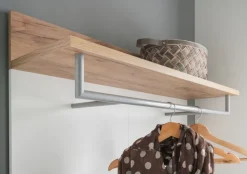 Garderobenpaneel THEO 96 x 147 cm Weiß/ Navarra Eiche NB